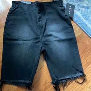 Women’s Risen black jean biker shorts